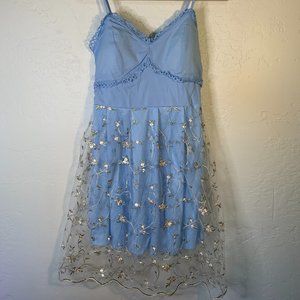 Monica blue floral dress NWT